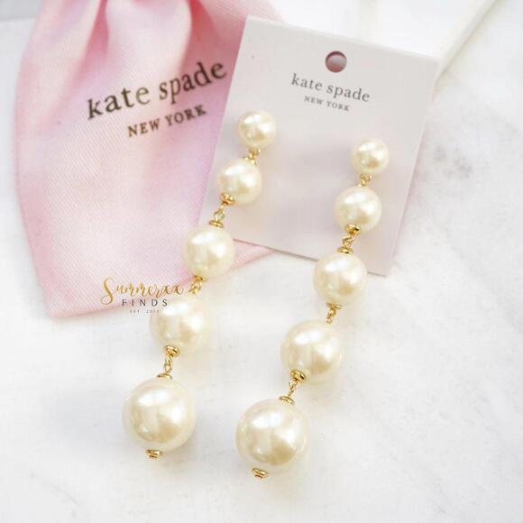 Kate Spade Girls in Pearls Linear Earrings - Picture 3 of 9